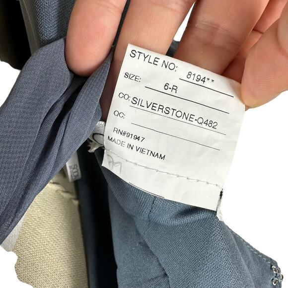 SOCIAL BRIDESMAIDS V-Neck Back Tie Chiffon Trumpet Gown Silverstone 8194 6R NWT - Picture 5 of 9